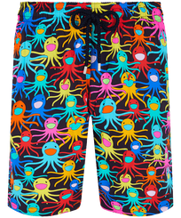 Herren Klassische lange Bedruckt - Lange Multicolore Medusa Stretch-Badeshorts für Herren, Marineblau Vorderansicht