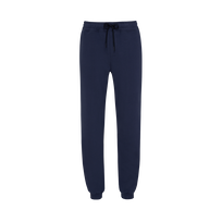 Men Jogger Cotton Pants Solid Navy front view