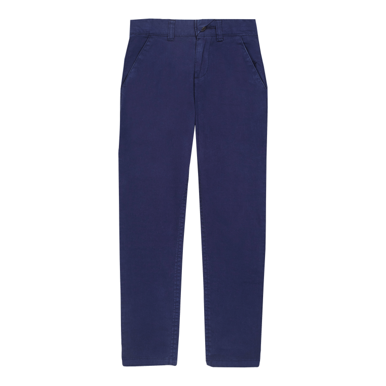 Boys Chino Pants Solid - Pant - Gretel - Blue - Size 14 - Vilebrequin