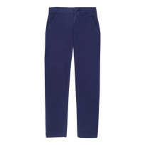 Pantalones chinos de color liso para niño Azul marino vista frontal