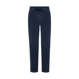 Pantaloni jogger uomo in velluto a coste grandi Vintage Blu marine vista frontale