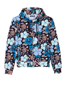 Felpa uomo con cappuccio e zip intera Tropical Turtles Thalassa vista frontale