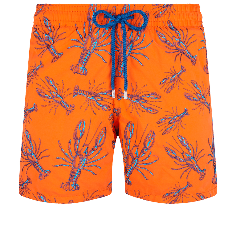 Men Swim Shorts Embroidered Lobsters - Swimming Trunk - Mistral - Orange