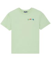 男童海龟花卉有机棉 T 恤 Lemongrass 正面图