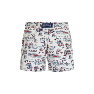 Bañador corto elástico con estampado Family Beach- Vilebrequin x St Regis para hombre Sugar switzle vista trasera