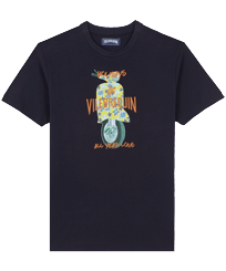 Camiseta de algodón con estampado Raiatea para hombre Azul marino vista frontal