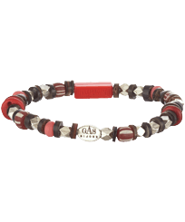 Bracelet unisexe élastique perles Leon- Vilebrequin x Gas Bijoux Coquelicot vue de face