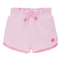 Girls Cotton Shorts Solid Marshmallow front view