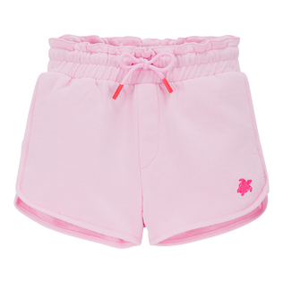Pantalones cortos de algodón de color liso para niña Marshmallow vista frontal