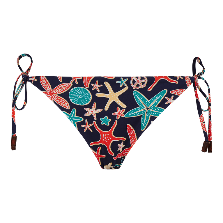 Slip Bikini Donna Con Laccetti Laterali Holistarfish - Costume Da Bagno - Flore - Blu