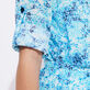 Flowers Tie & Dye Hemdkleid aus Baumwollvoile für Damen Marineblau Details Ansicht 2