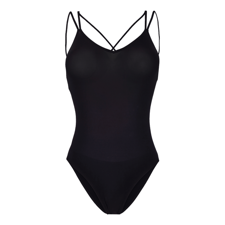 Women One-piece Swimsuit Second Skin Effect - File - Black