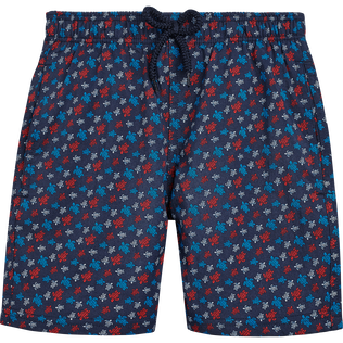 Boys Stretch Swim Trunks Micro Ronde Des Tortues Rainbow Navy front view