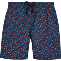 Boys Stretch Swim Trunks Micro Ronde Des Tortues Rainbow Navy front view