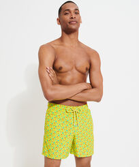 Men Classic Printed - Men Swimwear Micro Tortues Rainbow, Ginger front worn view