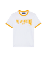 Camiseta en punto de algodón ligero con logotipo bicolor para hombre Mango vista frontal