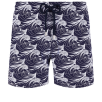Men Swim Shorts Embroidered Waves - Limited Edition Sapphire front view