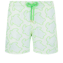 Men Swim Trunks Embroidered 2017 Tortues Hypnotiques - Limited Edition Lemongrass front view