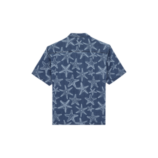 Hemd aus leichtem Denim mit Starfish-Print Bleach denim w4 Rückansicht