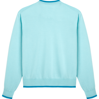 Men Merino Wool Cashmere Silk Crewneck Sweater Thalassa back view