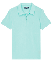 Men Others Solid - Men Jacquard Polo Solid, Lagoon front view