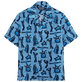 Men Linen Bowling Shirt - Vilebrequin x Blue Note Earthenware front view