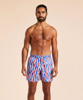 Men Swim Shorts Embroidered Graphic Glass - Limited Edition Flax flower 正面穿戴视图