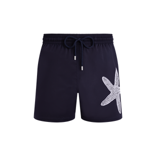Men Stretch Short Swim Shorts Placed Starlette Navy front view