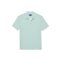 男士纯色亚麻运动 Polo 衫 Pacific 正面图