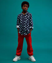 Pantalones de chándal de color liso para niño Tomato vista frontal desgastada