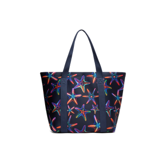 Large Neoprene Beach bag Disco Stars Navy back view