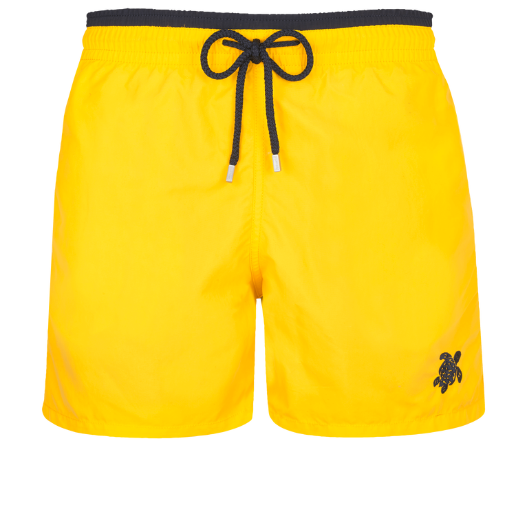 Zweifarbige Solid Bicolore Badeshorts Für Herren - Moka - Gelb