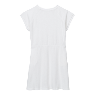 Girls Dress Solid White back view