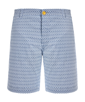 Bermuda uomo in cotone Micro Starlette Bianco vista frontale