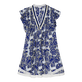 Women Mini Dress Hidden Fishes - Vilebrequin x Poupette St Barth Purple blue front view