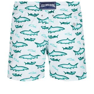 Men Embroidered Swim Trunks Requins 3D - Limited Edition Glacier back view