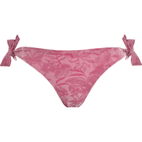 Floral Jacquard-Bikinihose zum seitlichen Binden für Damen Marshmallow Vorderansicht