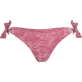 Slip bikini donna con laccetti laterali Jacquard Floral Marshmallow vista frontale
