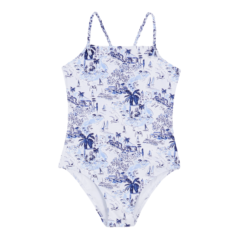 Bañador Con Estampado Riviera Para Niña - Traje De Baño - Gom - Azul