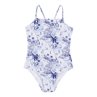 Girls One-piece Swimsuit Riviera Ink 正面图
