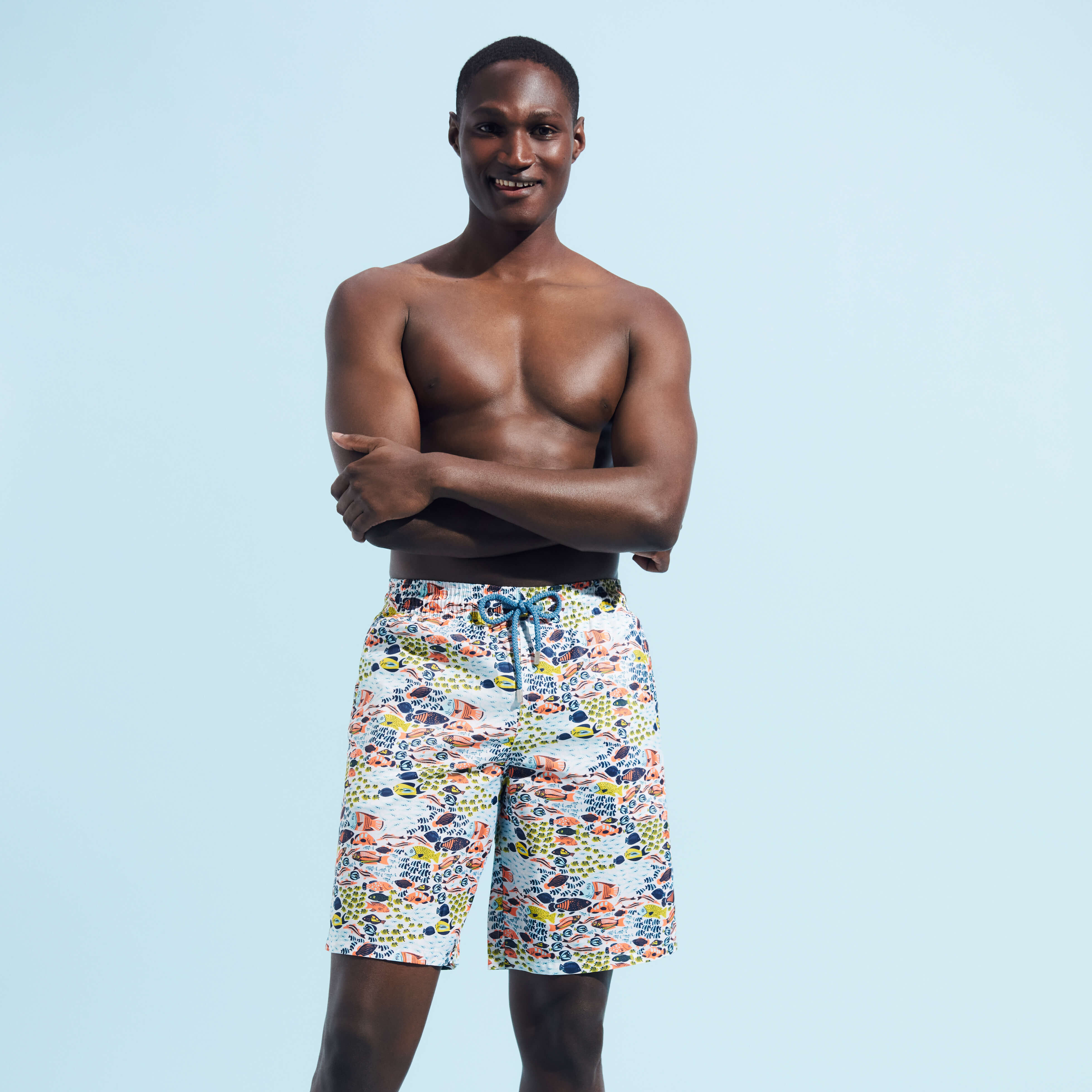 Men Long Swimwear Utra light and Packable Fish Family