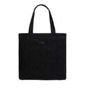 Unisex Cotton Beach Bag Broderies Anglaises Black front view