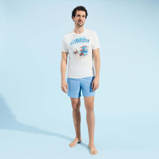 男士 Malibu Lifeguard 纯棉 T 恤 Off white 正面穿戴视图