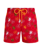 Men Swim Trunks Embroidered Oursins - Limited Edition Lipstick front view