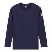 Einfarbiges Rashguard für Herren Marineblau Vorderansicht