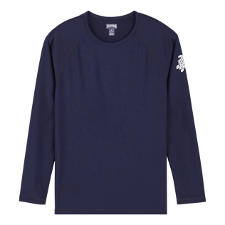 Einfarbiges Rashguard für Herren Marineblau Vorderansicht
