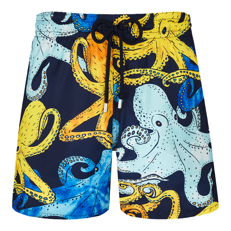 Ultraleichte Und Verstaubare Poulpes Aquarelle Badeshorts Für Herren - Mahina - Blau - Größe XS - Vilebrequin