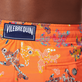 Men Swim Shorts Embroidered Water Colour Turtles - Limited Edition Guava details view 1