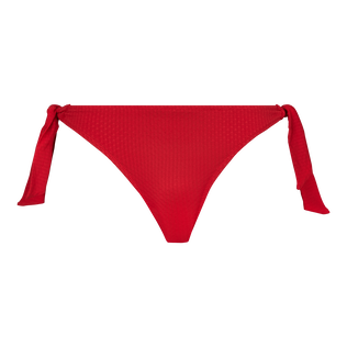 Plumetis Bikinihose zum seitlichen Binden für Damen Moulin rouge Vorderansicht
