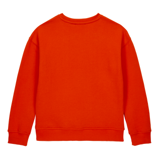 Boys Crewneck Cotton Sweatshirt Vilebrequin logo Poppy red back view
